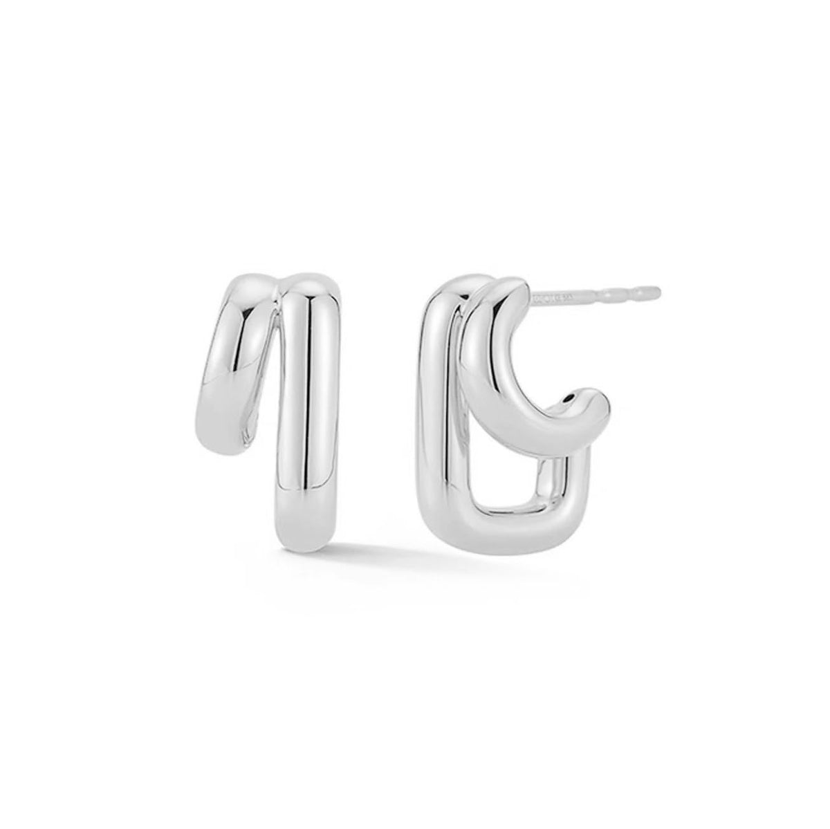 Obidos 14K Gold Plated Illusion Stud Earrings for Women | Triple Huggie Hoop Earrings for One Hole| Trendy Simple Hypoallergenic Fashion Accessories Gold Jewelry Gifts for Womens