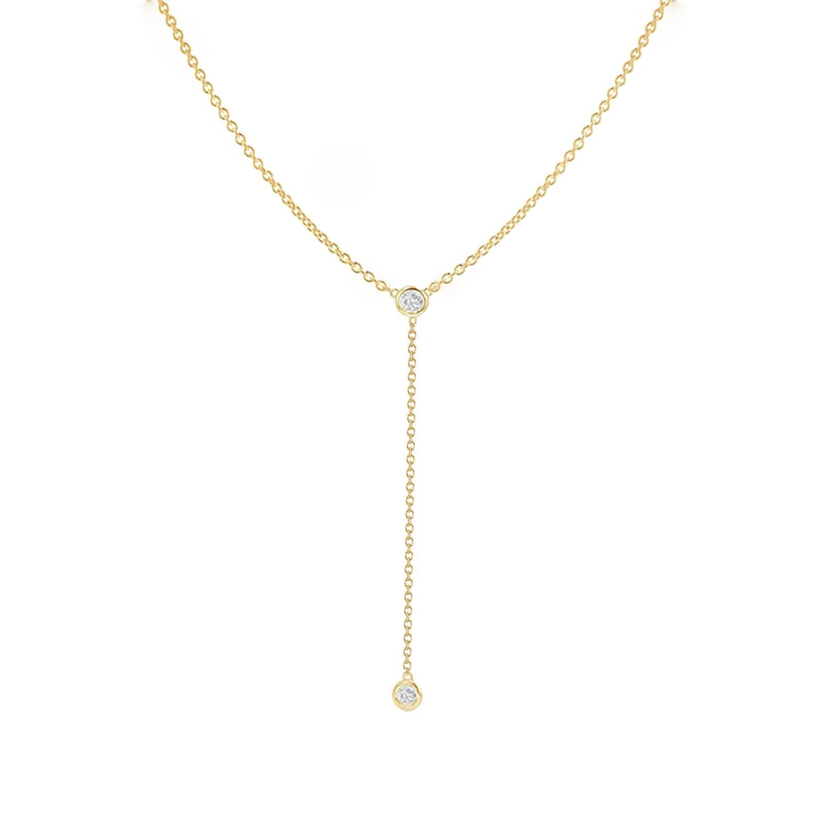 Gold Necklace for Women, Dainty Long Necklace 14k Gold Plated Lariat Long Necklaces for Women Trendy Simple Statement Drop Necklace Fashion Body Chain Prom Jewelry Gold Accessories
