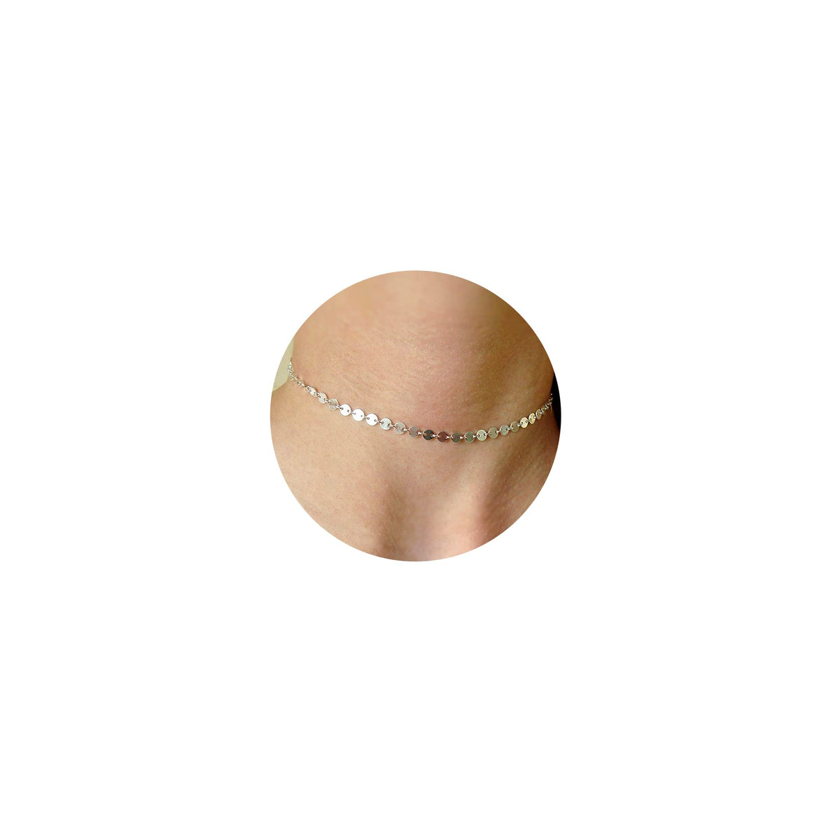 CHESKY 14K Gold Plated Silver Dainty Satellite Choker Necklace for Women