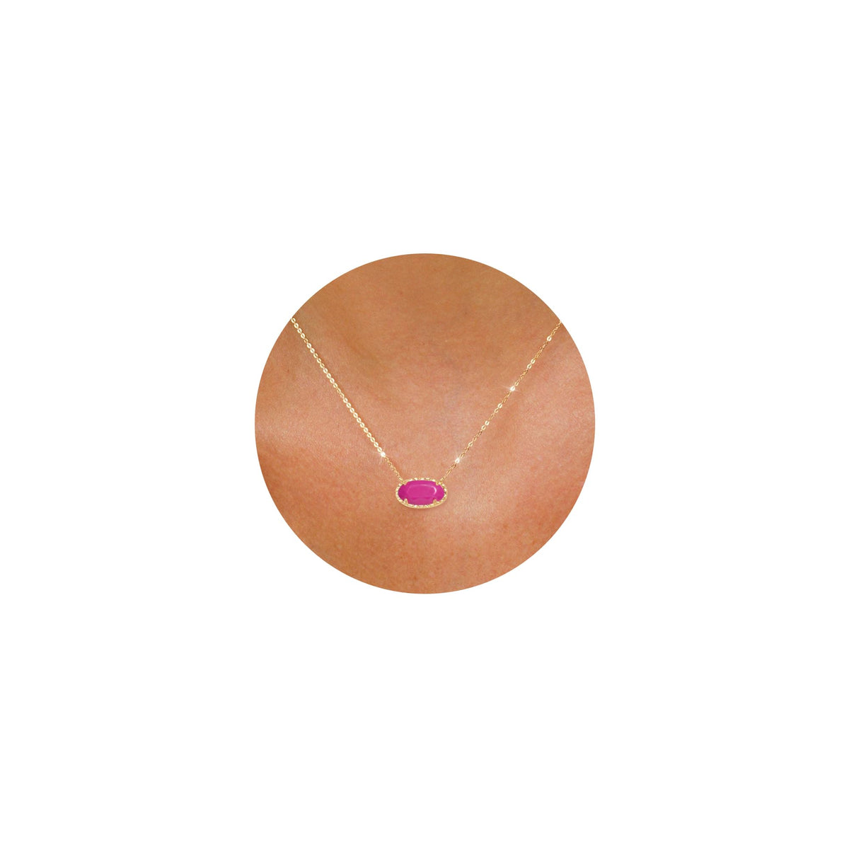 TLY Gold Necklace for Women Trendy Dainty Cute Gemstone Pendant Necklace