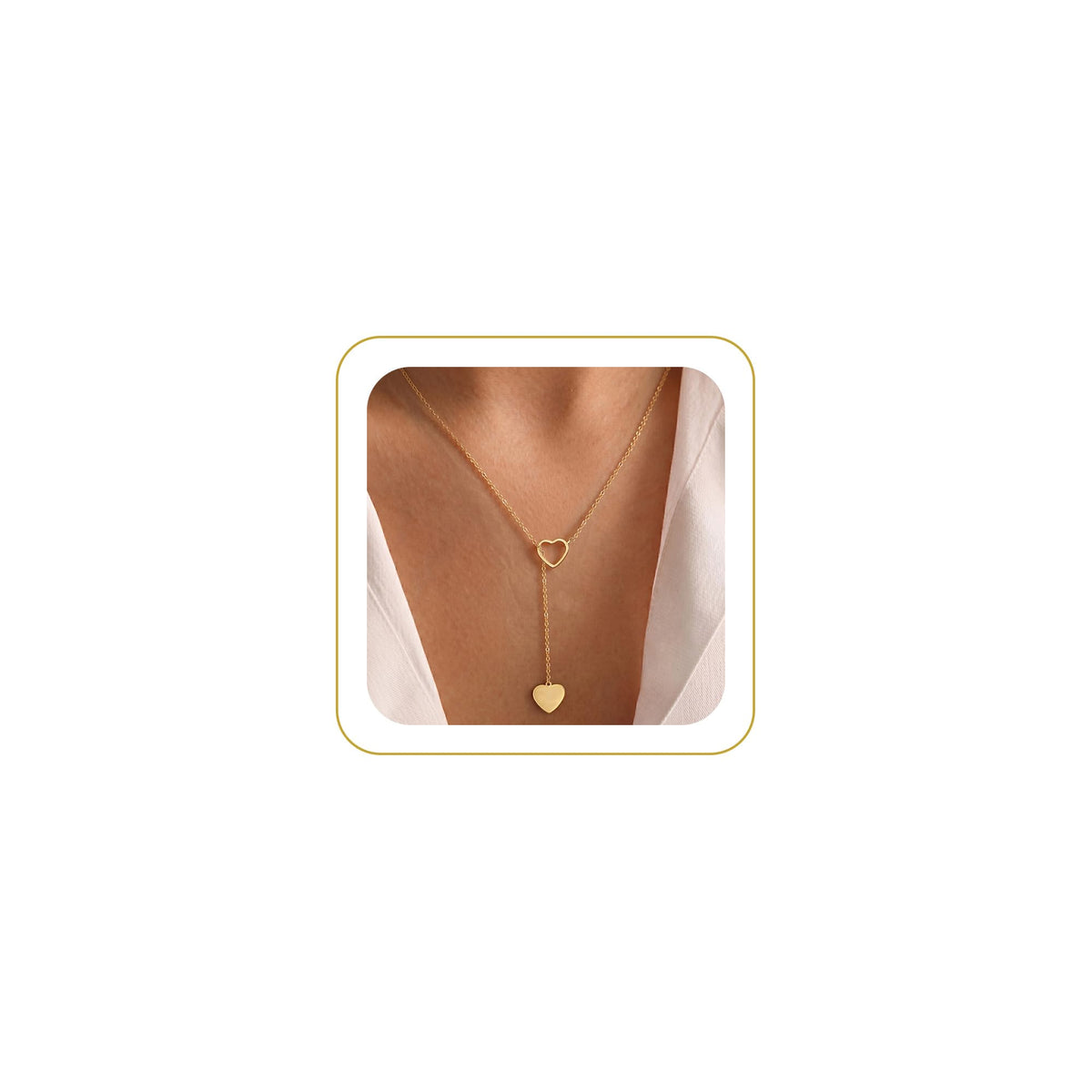 Tewiky Dainty 14k Gold Plated/Silver Cubic Zirconia Necklaces for Women