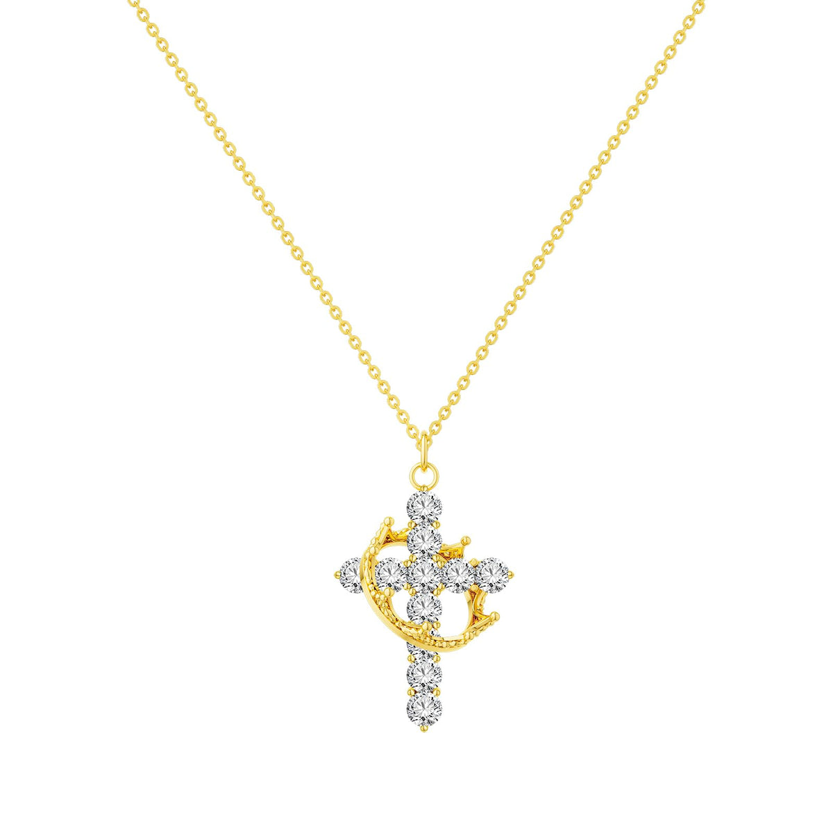 Tewiky Christian Gift Stocking Stuffers Cross Necklace for women-Dainty 14k Gold Plated/Silver Plated Pendant Necklaces Simple Cute Tiny Necklace Jewelry for Women