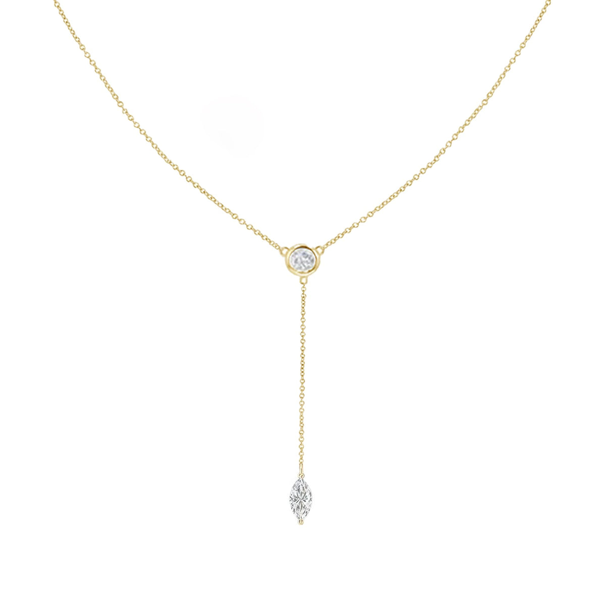 Gold Necklace for Women, Dainty Long Necklace 14k Gold Plated Lariat Long Necklaces for Women Trendy Simple Statement Drop Necklace Fashion Body Chain Prom Jewelry Gold Accessories