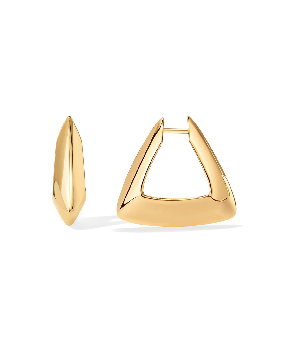 PAVOI 14K Gold Plated Geometric Hoop Earrings for Women, Huggie Hoops