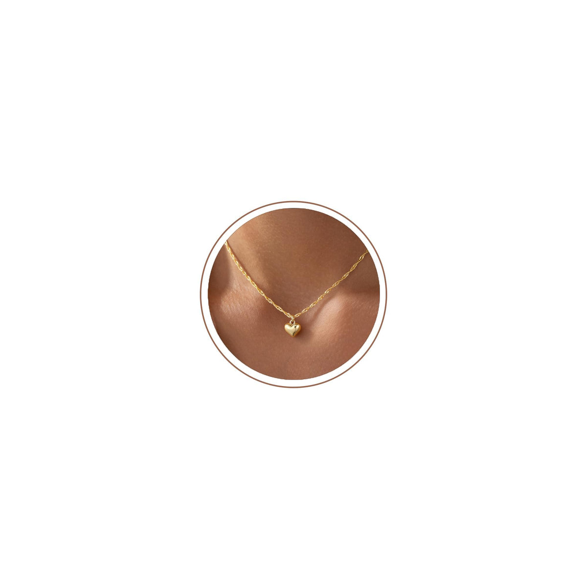 M MOOHAM Gold Necklace for Women, 14K Gold Plated Small Pendant Jewelry