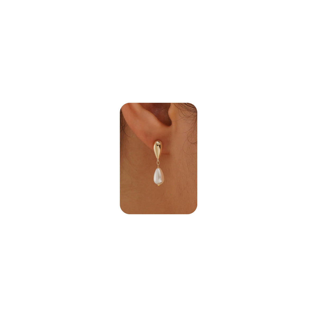 Plenky Pearl Earrings-14K Gold Plated Dainty Pearl Drop Simple Wedding CZ Dangle Dangling Cute Stud Earrings for Brides Earrings for Women Gifts