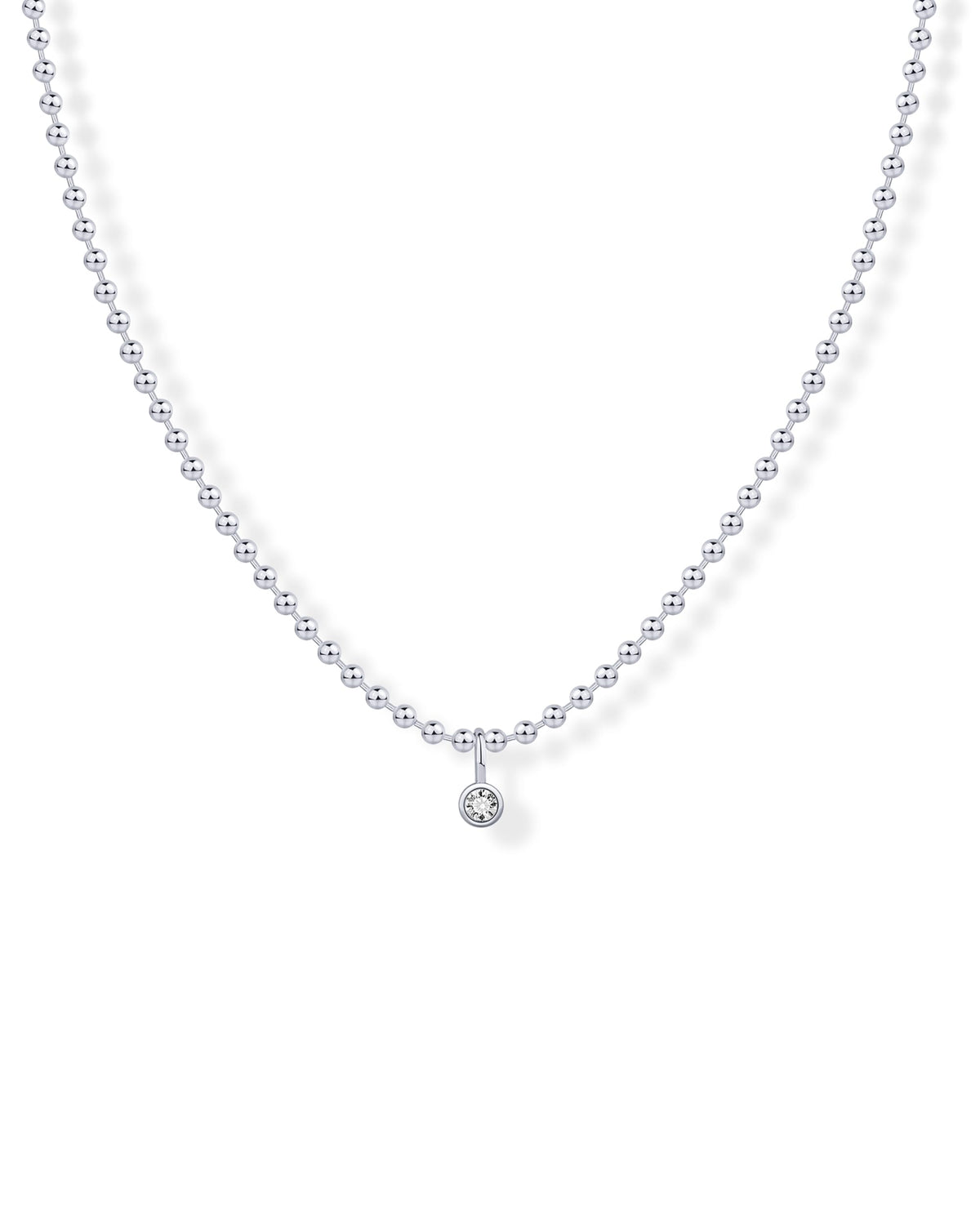 PAVOI 14K Gold Plated Dainty Bezel Set Solitaire Pendant Necklace for Women