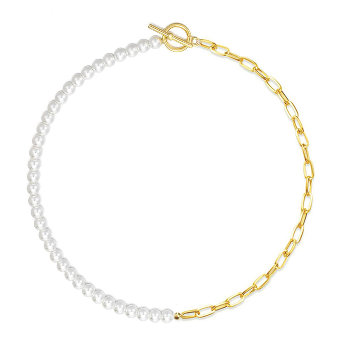 Zeffy Pearl Necklace 4MM/6MM/8MM Dainty Round Imitation Pearl Choker Necklace Wedding Pearl Necklace Delicate Jewelry for Women Simple Bridesmaid Jewelry Gifts