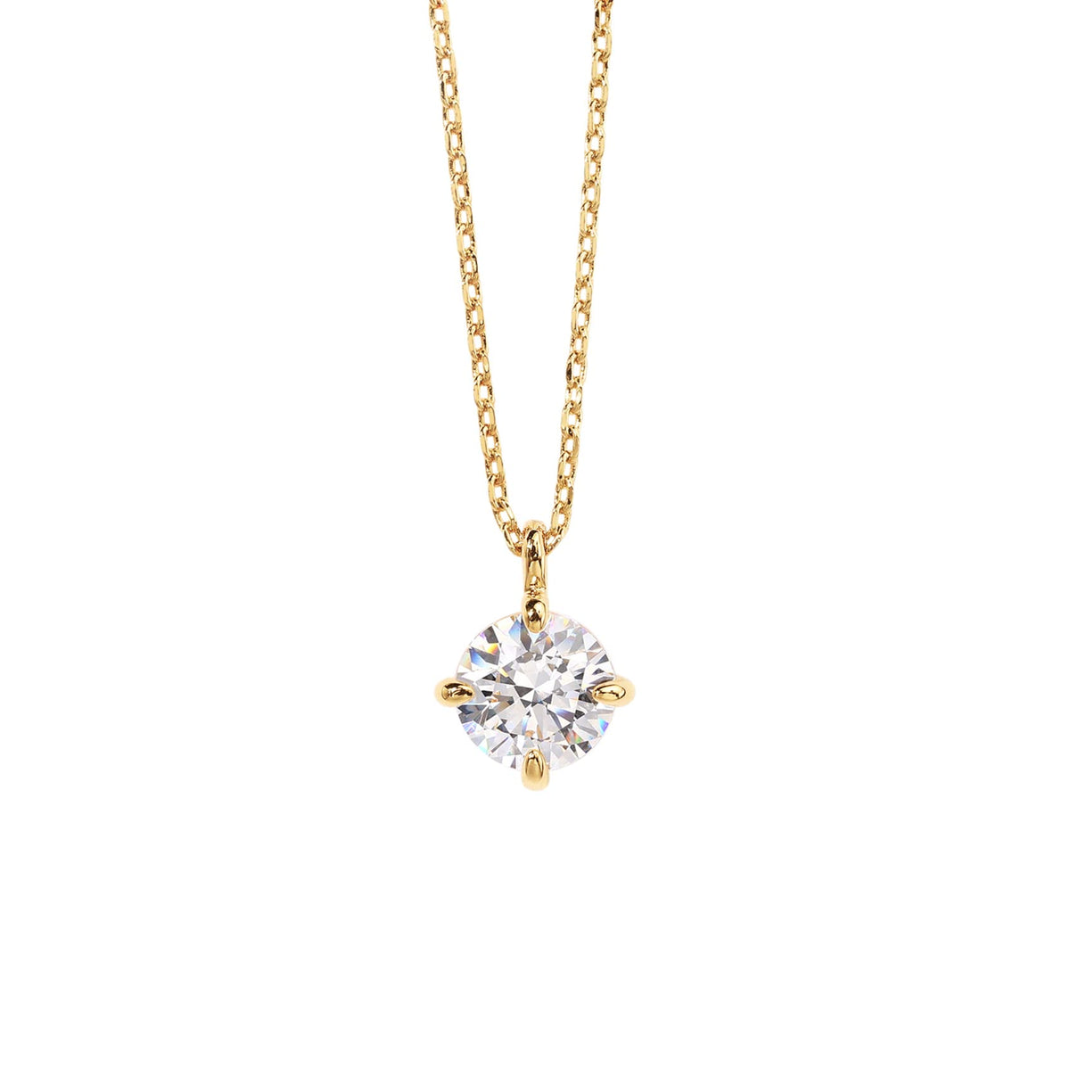 PAVOI 14K Gold Plated Cubic Zirconia Diamond Pendant Necklace for Women | Adjustable Slider