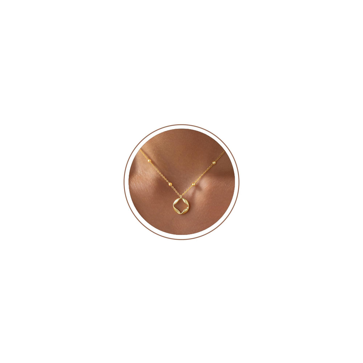 M MOOHAM Gold Necklace for Women, 14K Gold Plated Small Pendant Jewelry
