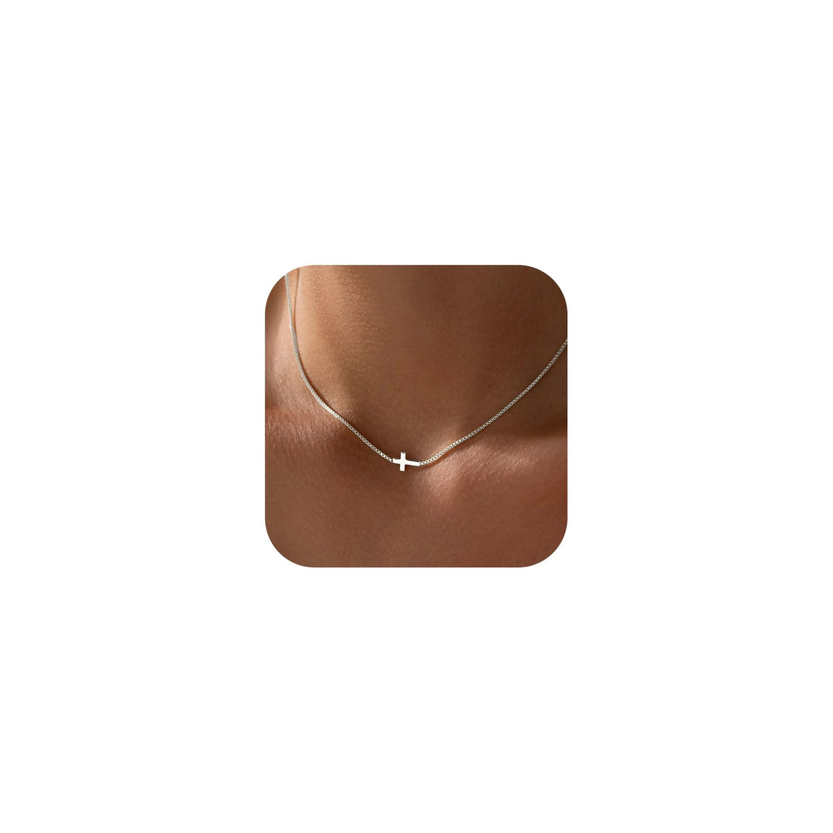Rotnso Cross Necklace for Women 14K Gold Plated Dainty Small Pendant Choker