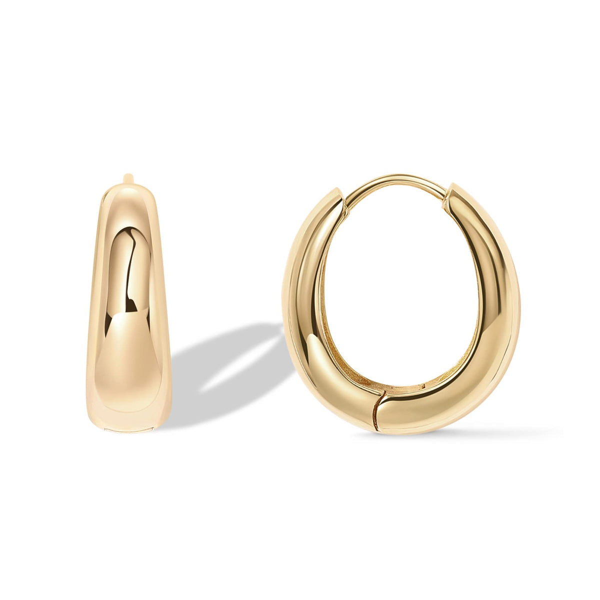PAVOI Gold Hoop Earrings for Women, 14K Gold Plated Small Chunky Hoops