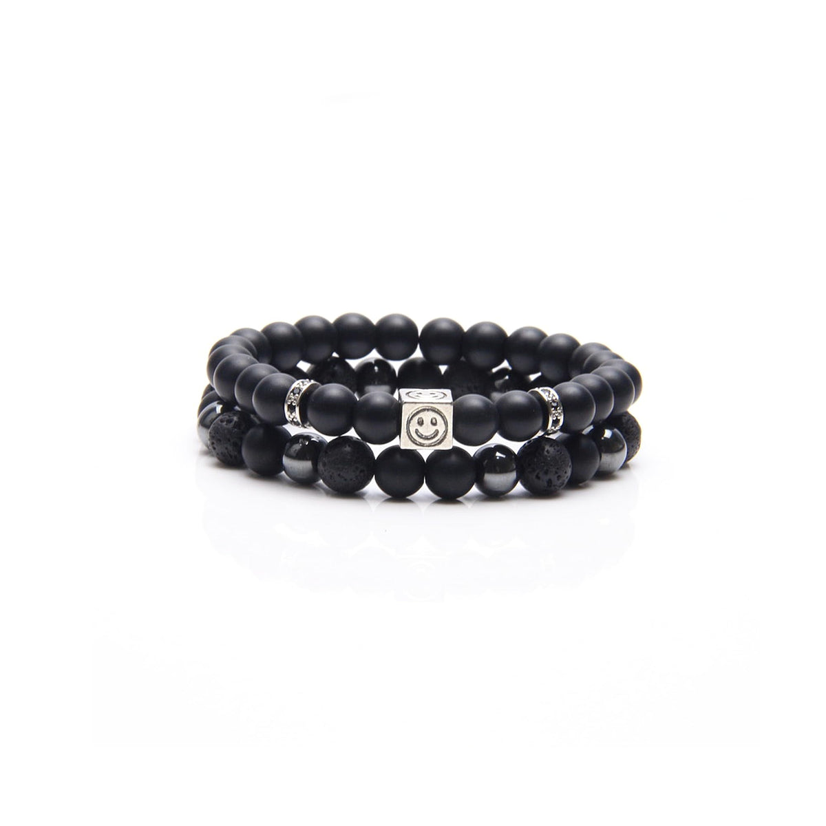Black Obsidian Bracelet for Men - Black Tourmaline Beaded Bracelets - Mens Bracelet Set 8MM Black Onyx Hematite Lava Stone Beads Triple Protection Bracelet for Men Women Gifts