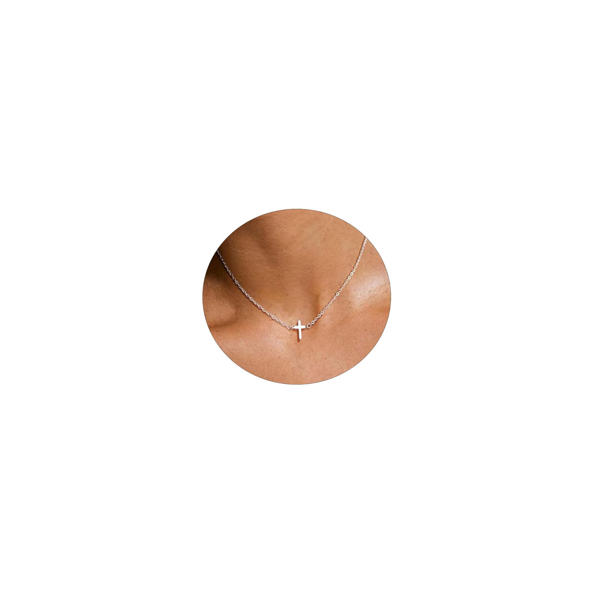 VIROMY Gold Cross Necklace for Women 14K Gold Plated Cute Sidways Cross Pendant Choker Necklaces Simple Trendy Everyday Jewelry for Women