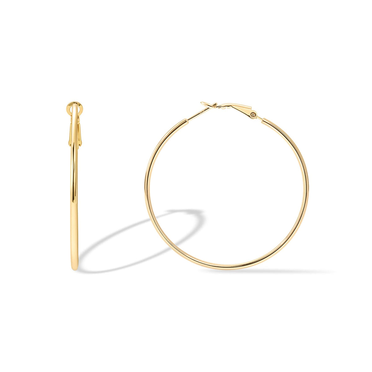 PAVOI Gold Hoop Earrings for Women, 14K Gold Plated Paddle-Back Hoops