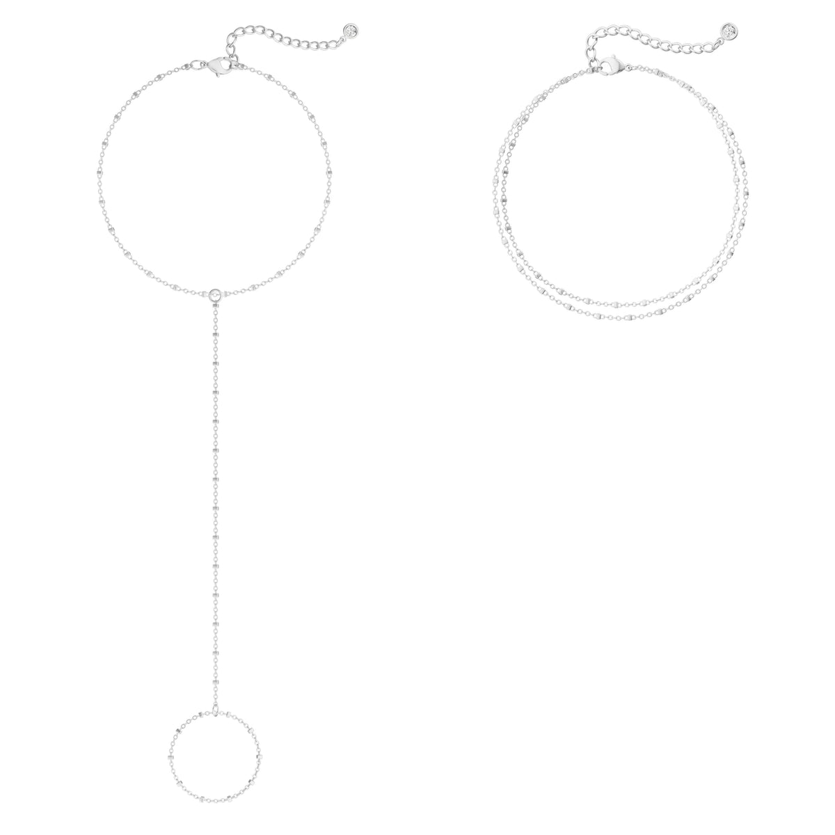 CHESKY 14K Gold Plated Hand Chain Bracelets for Women Stack Jewelry