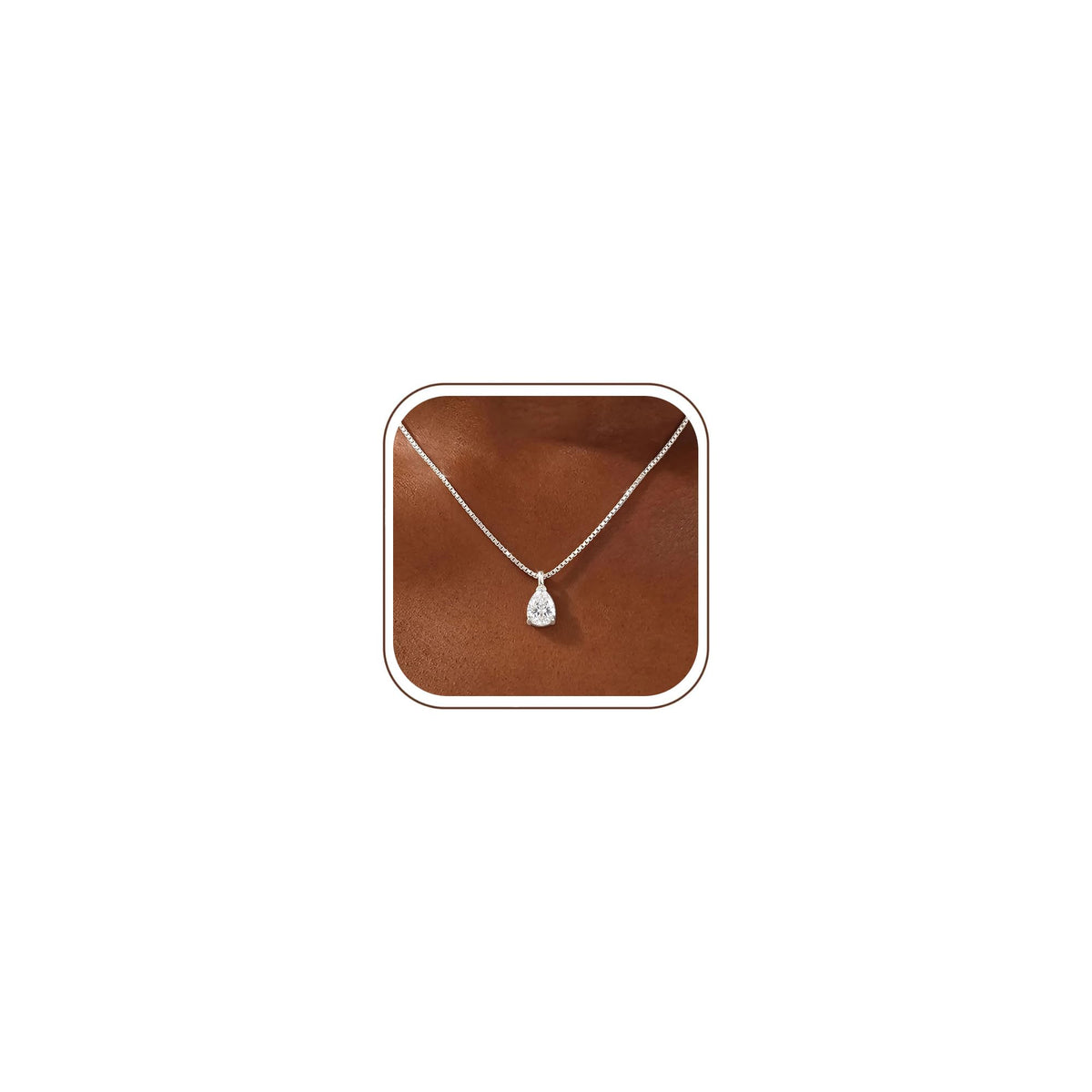TOBENY Silver Necklace for Women Trendy Dainty Gold Birthstone Pendant