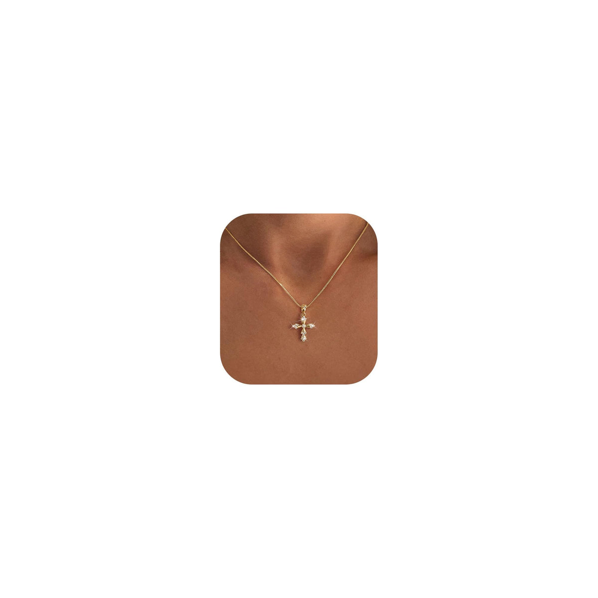 Cross Necklace for Women,14K Gold Plated Cross Pendant Necklace Jewelry