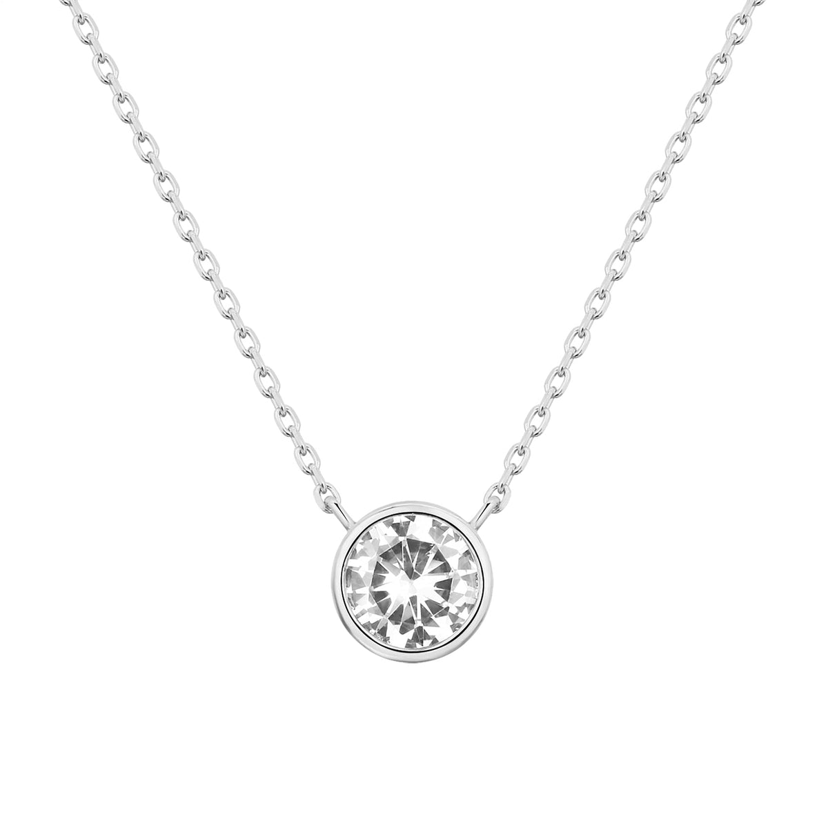 PAVOI 14K Gold Plated Bezel CZ Pendant Necklace for Women, Halo Choker