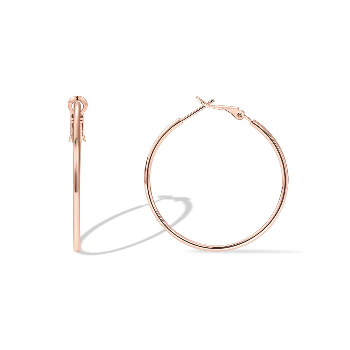 PAVOI Gold Hoop Earrings for Women, 14K Gold Plated Paddle-Back Hoops