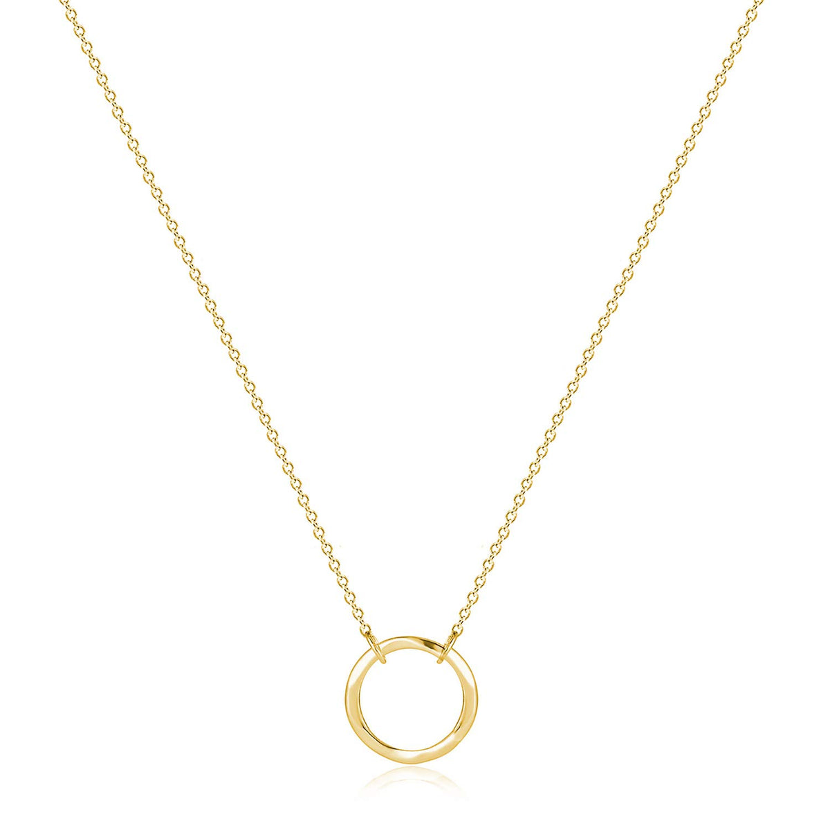 Fettero Pendant Necklace Gold Choker Layered Coin Open Karma Circle Full New Crescent Moon 14K Gold Plated Simple Dainty Necklaces for Women Jewelry Gift