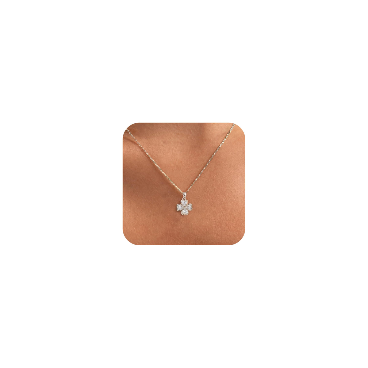 Dainty Gold Necklaces for Women Trendy Non Tarnish 14K Gold Plated Cubic Zirconia Necklace Layered Simple Cute Four Leaf Clover Choker Jewelry Birthday Gifts