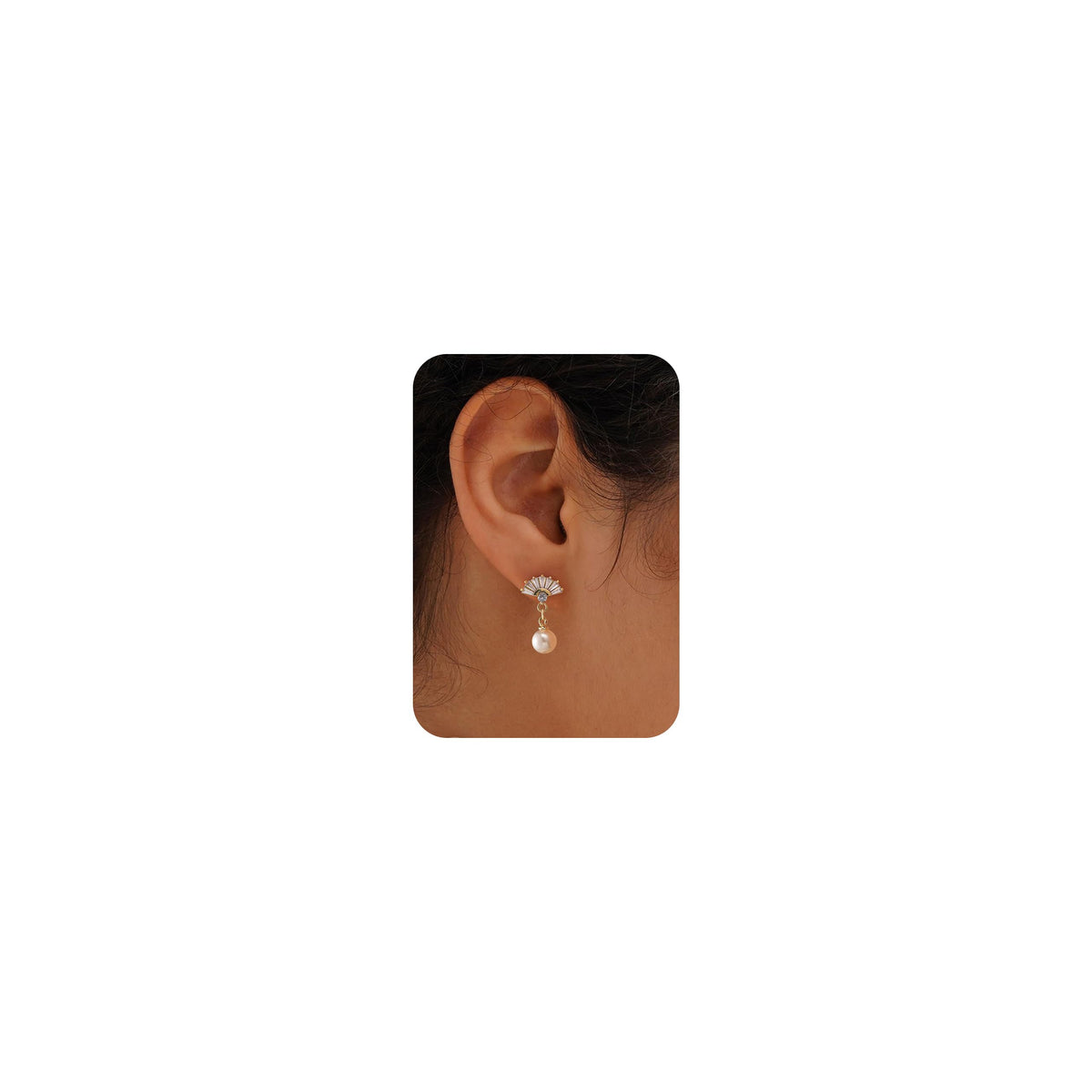 Plenky Pearl Earrings-14K Gold Plated Dainty Pearl Drop Simple Wedding CZ Dangle Dangling Cute Stud Earrings for Brides Earrings for Women Gifts
