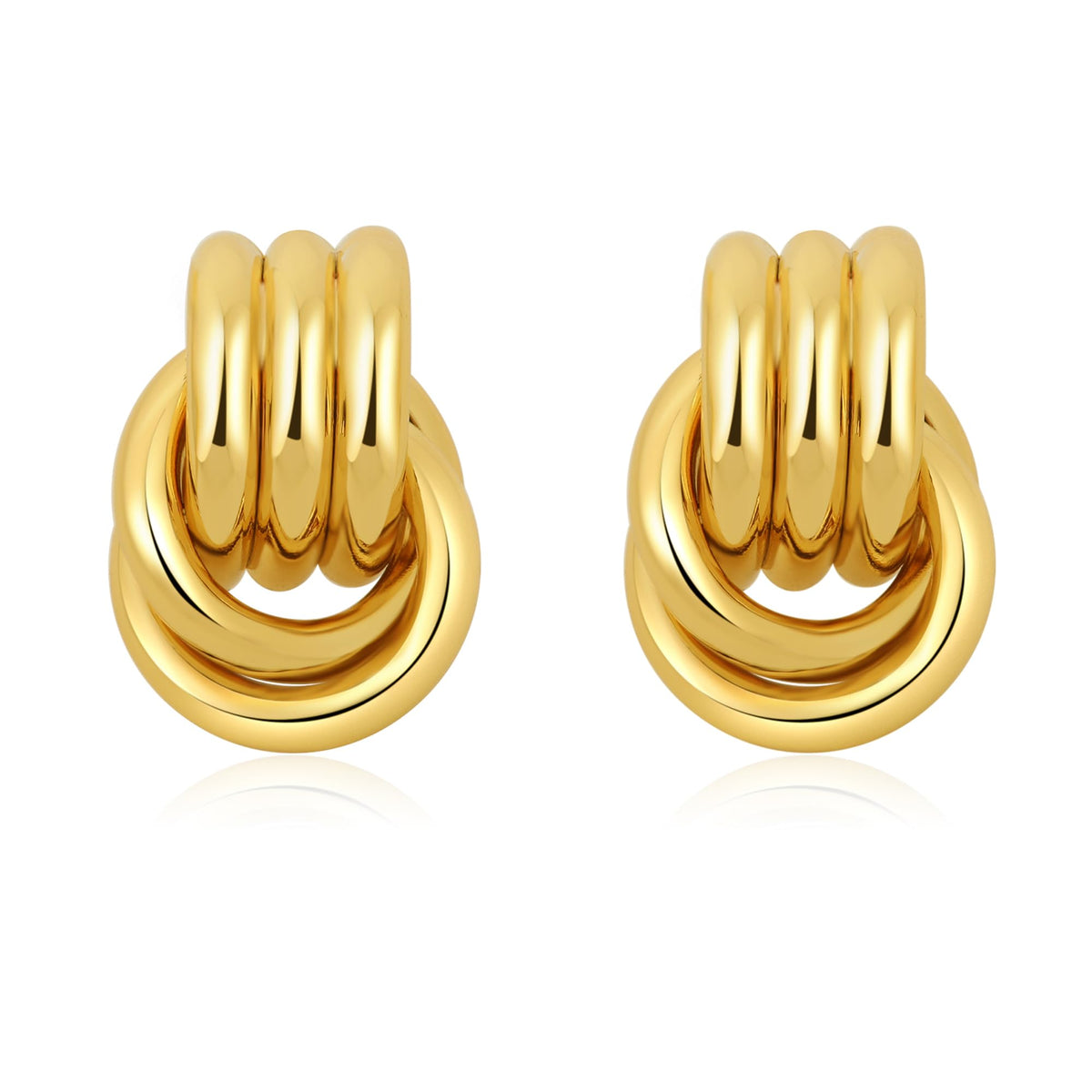 SHERLOVE Chunky Knot Gold Earrings Women Statement Drop Dangle Earrings