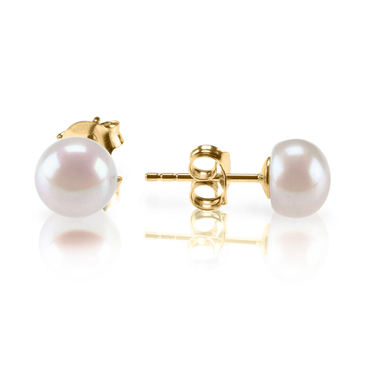 PAVOI 14K Gold Plated Freshwater Cultured Pearl Stud Earrings for Women