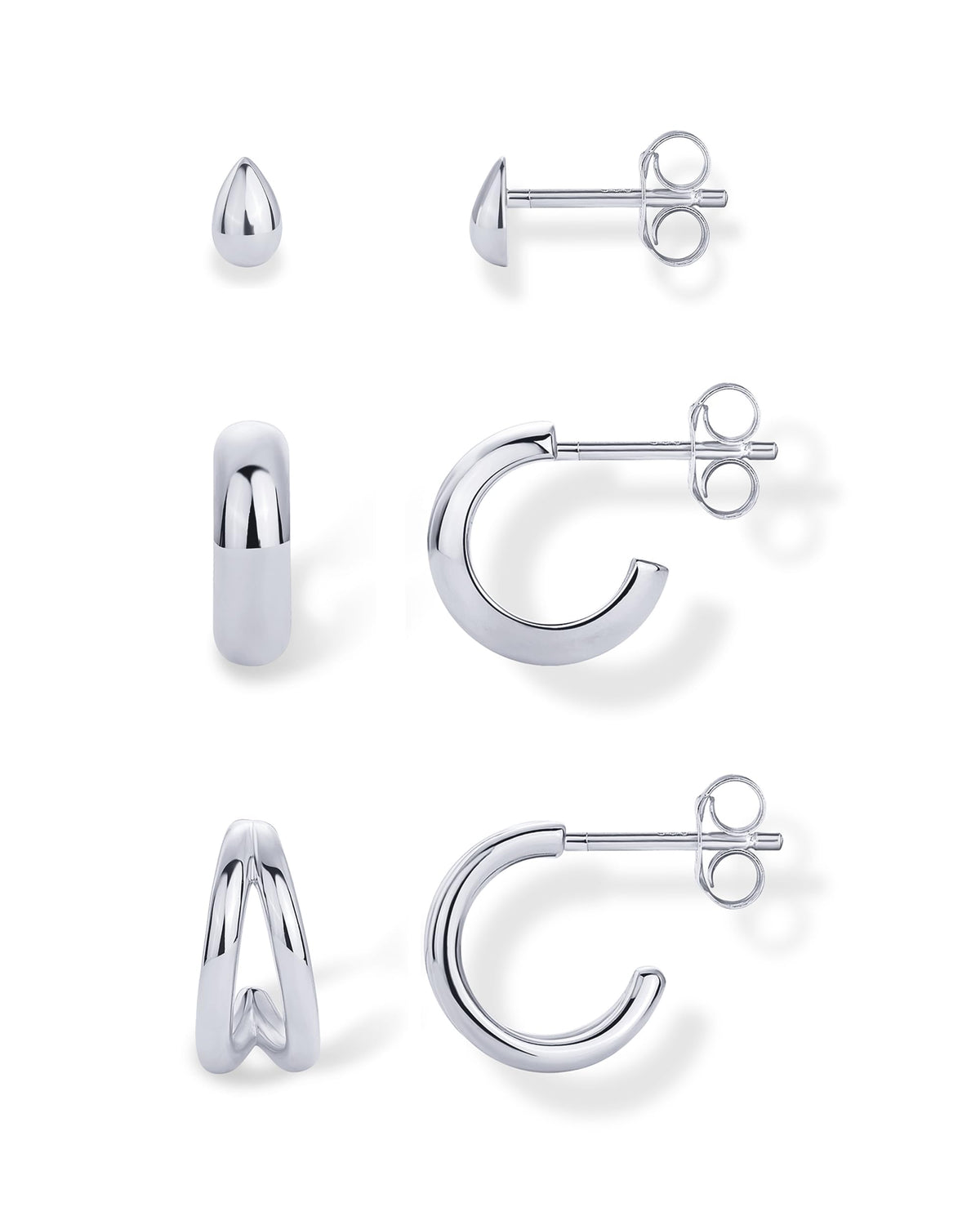 PAVOI Gold Hoop Earrings for Women, 3-Pair Small Huggie Earrings Set