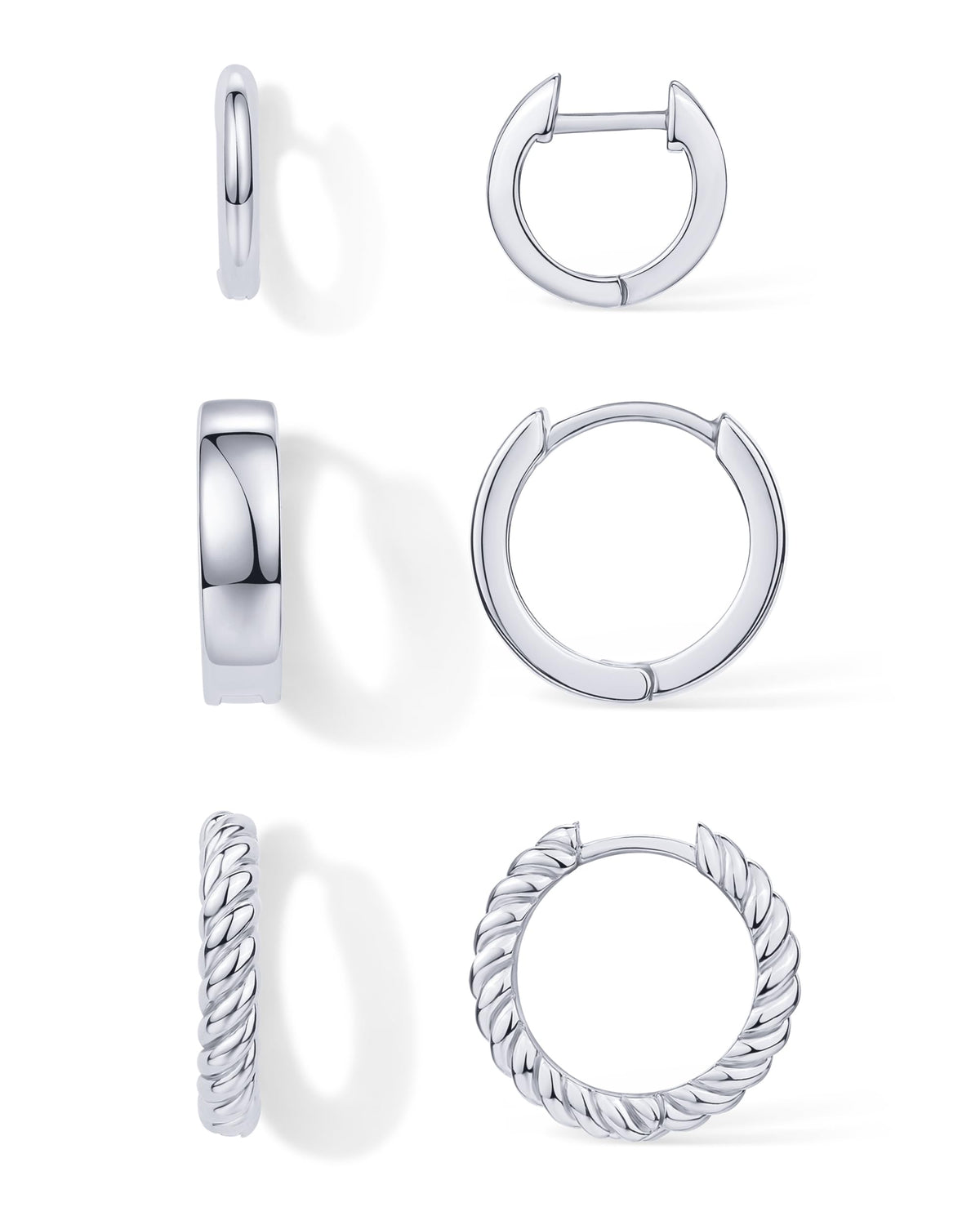 PAVOI Gold Hoop Earrings for Women, 3-Pair Small Huggie Earrings Set