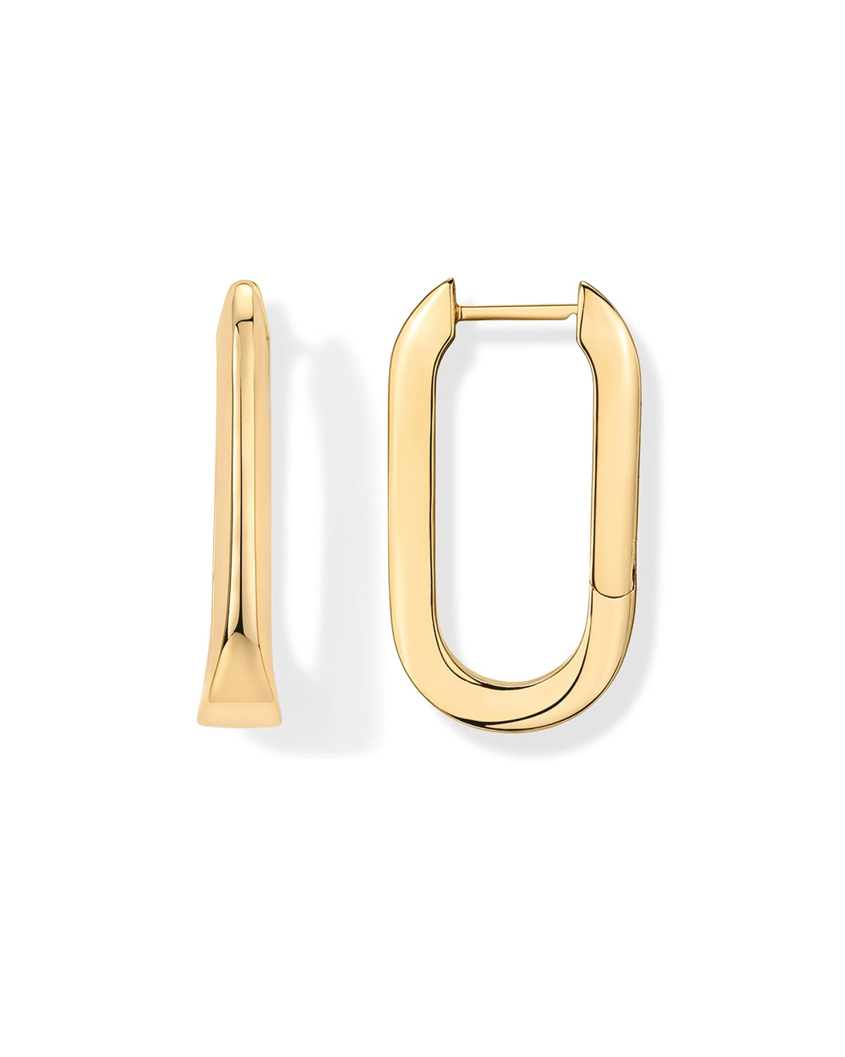 PAVOI 14K Gold Plated Geometric Hoop Earrings for Women, Huggie Hoops