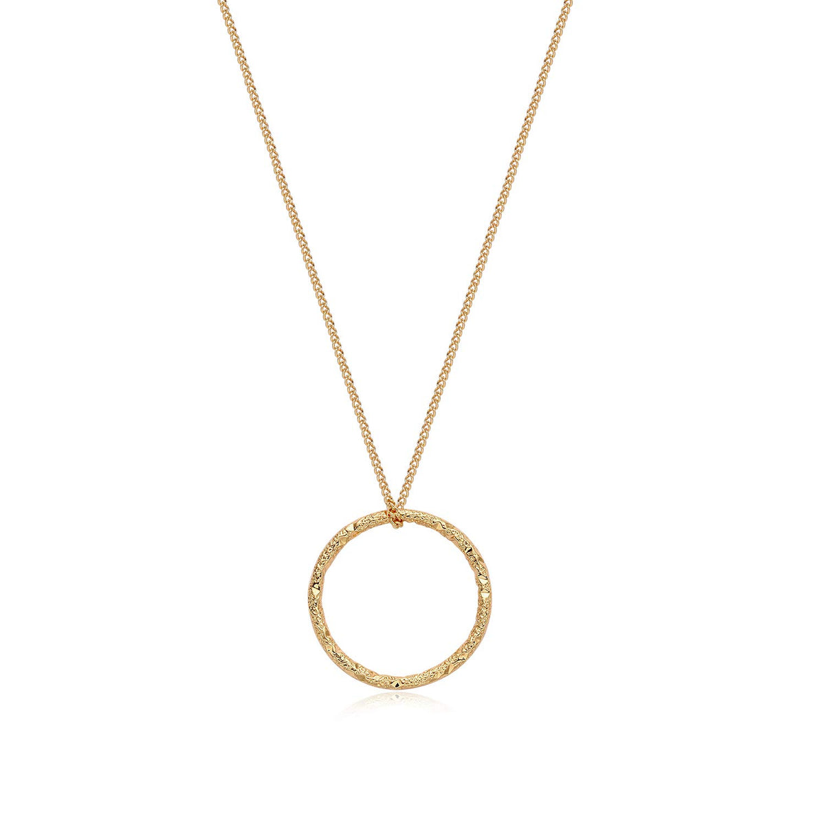 Fettero Pendant Necklace Gold Choker Layered Coin Open Karma Circle Full New Crescent Moon 14K Gold Plated Simple Dainty Necklaces for Women Jewelry Gift