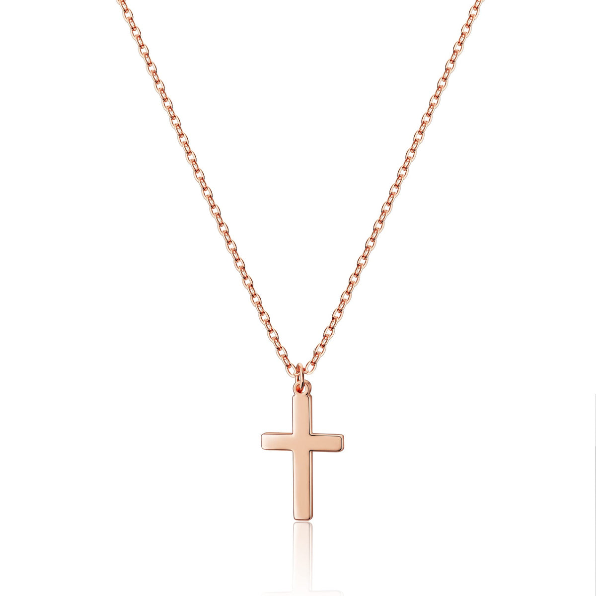Tewiky Christian Gift Stocking Stuffers Cross Necklace for women-Dainty 14k Gold Plated/Silver Plated Pendant Necklaces Simple Cute Tiny Necklace Jewelry for Women