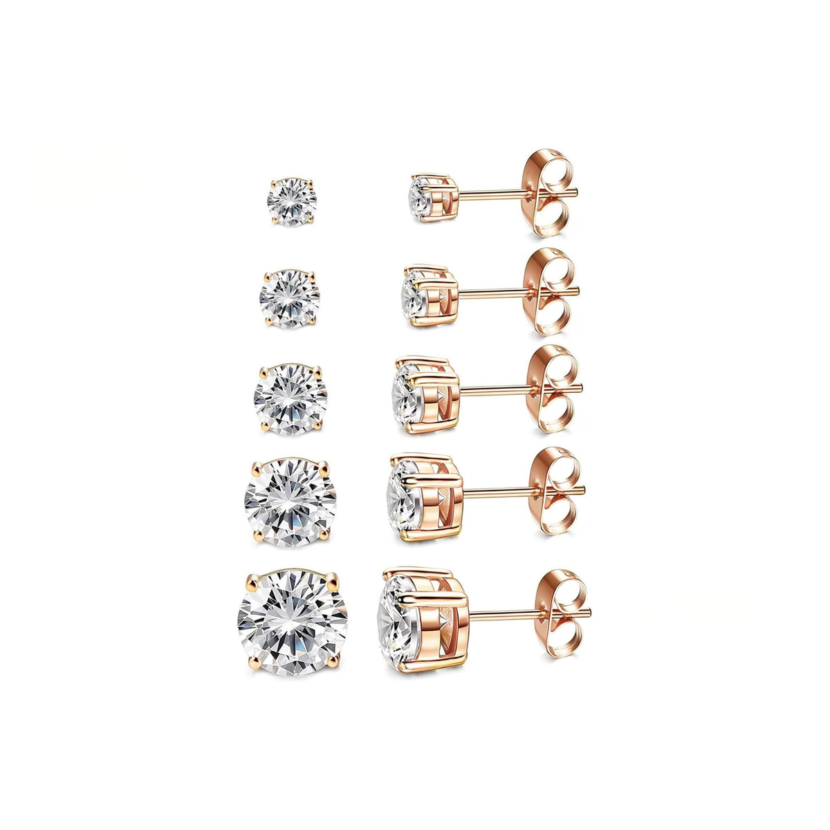 Kainier Women's 14K Gold Plated CZ Stud Earrings Hypoallergenic studs