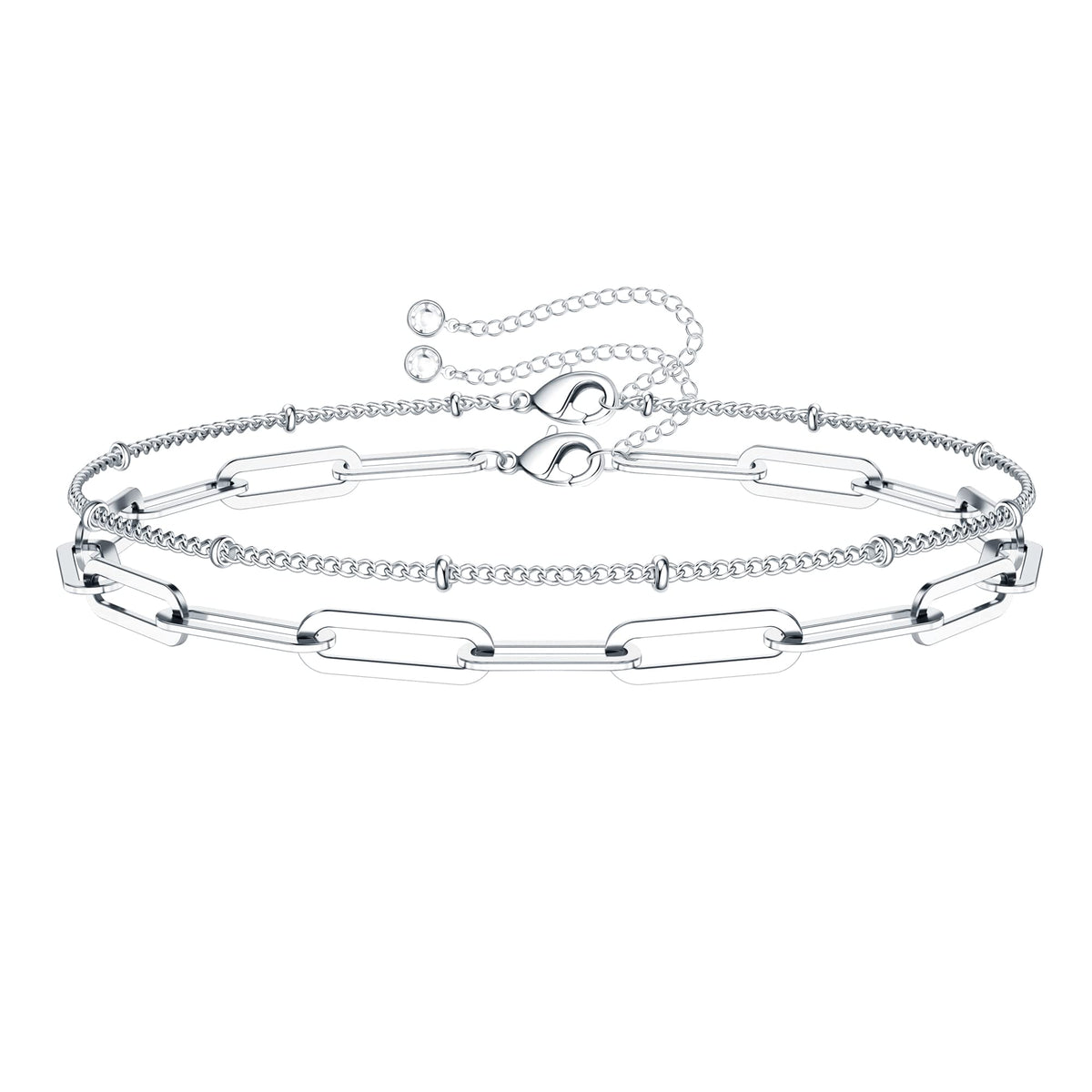 Dainty Gold Bracelets for Women, 14K Gold Plated Adjustable Layered Beads Bracelet Cute Evil Eye Oval Chain Pearl Bar Turtle Gold Bracelets for Women Jewelry