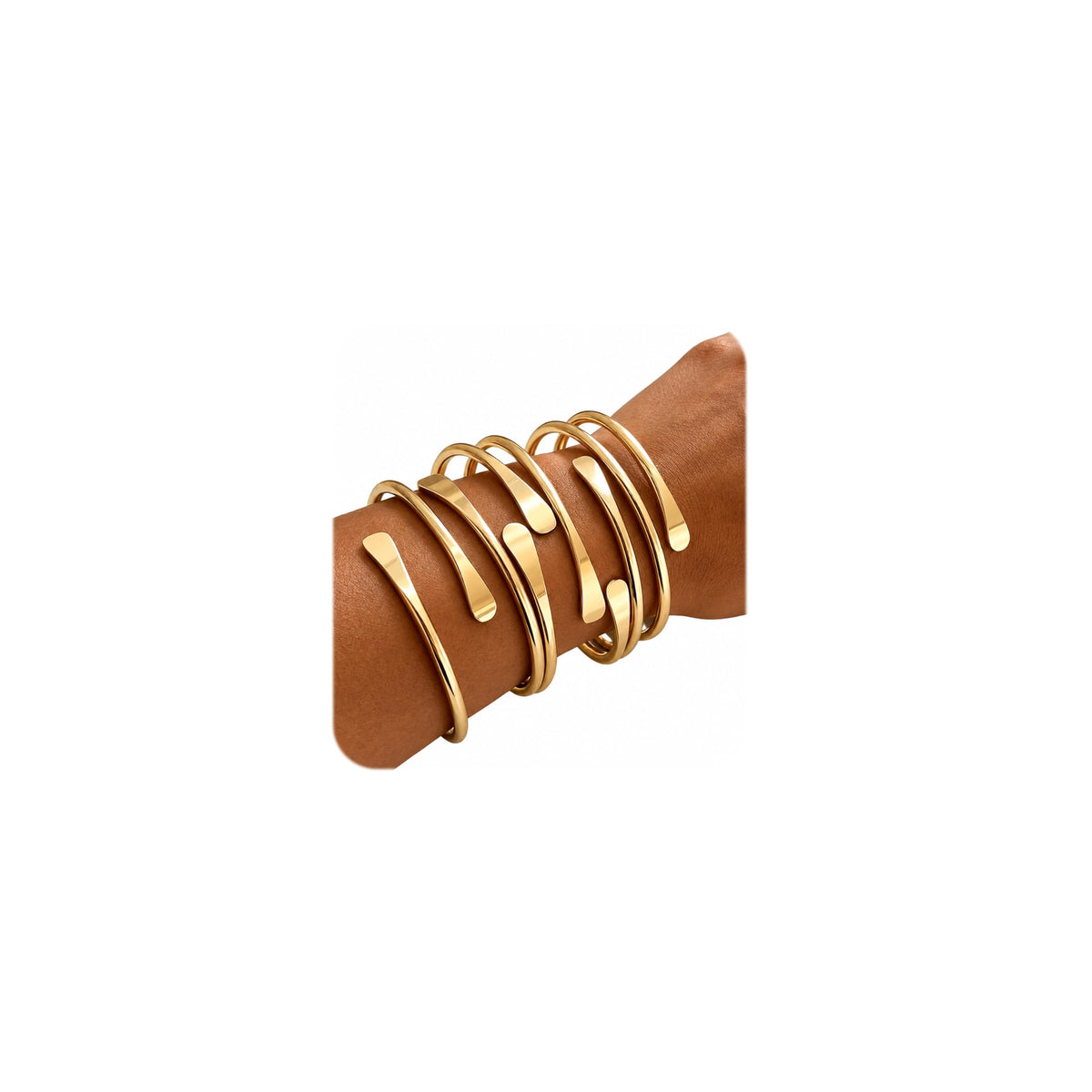 ÌF ME Gold Bangle Bracelets for Women, Indian Bangles Stackable Set, Multi Layer Textured 18K Gold Plated Chunky Bracelets Boho Jewelrys Set