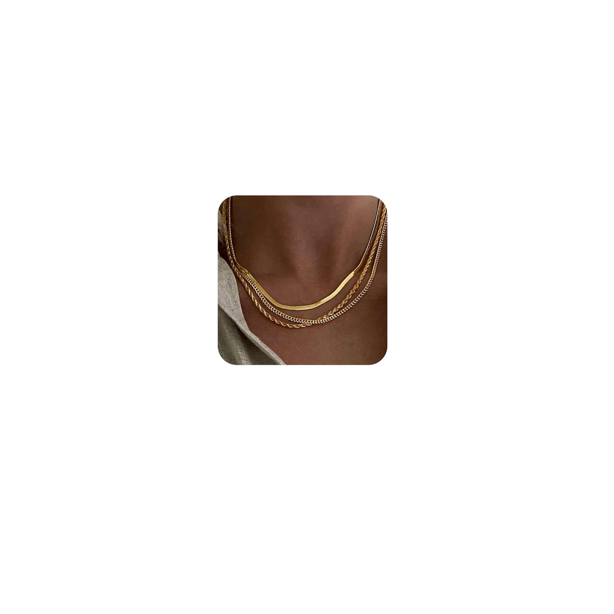 DEARMAY 14K Gold Plated Herringbone Necklaces for Women, Dainty Gold Snake Choker Chain Non Tarnish Trendy Simple Thin & Chunky Options Neckalce 1.5/3/5/6/8mm Chain Jewelry for Gifts