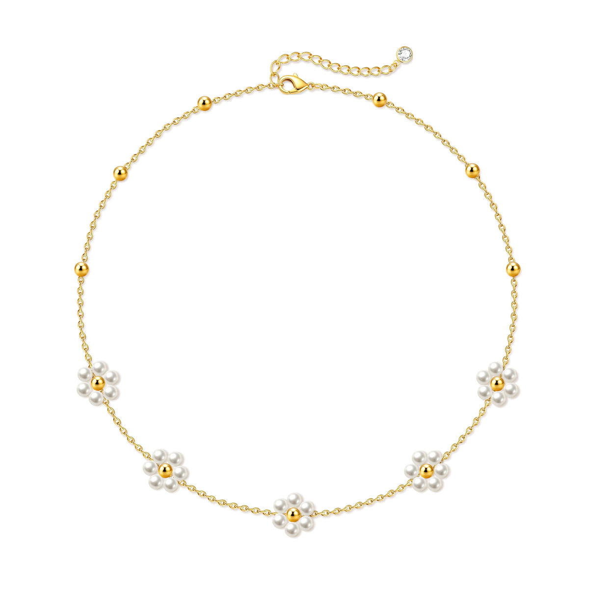 Zeffy Pearl Necklace 4MM/6MM/8MM Dainty Round Imitation Pearl Choker Necklace Wedding Pearl Necklace Delicate Jewelry for Women Simple Bridesmaid Jewelry Gifts