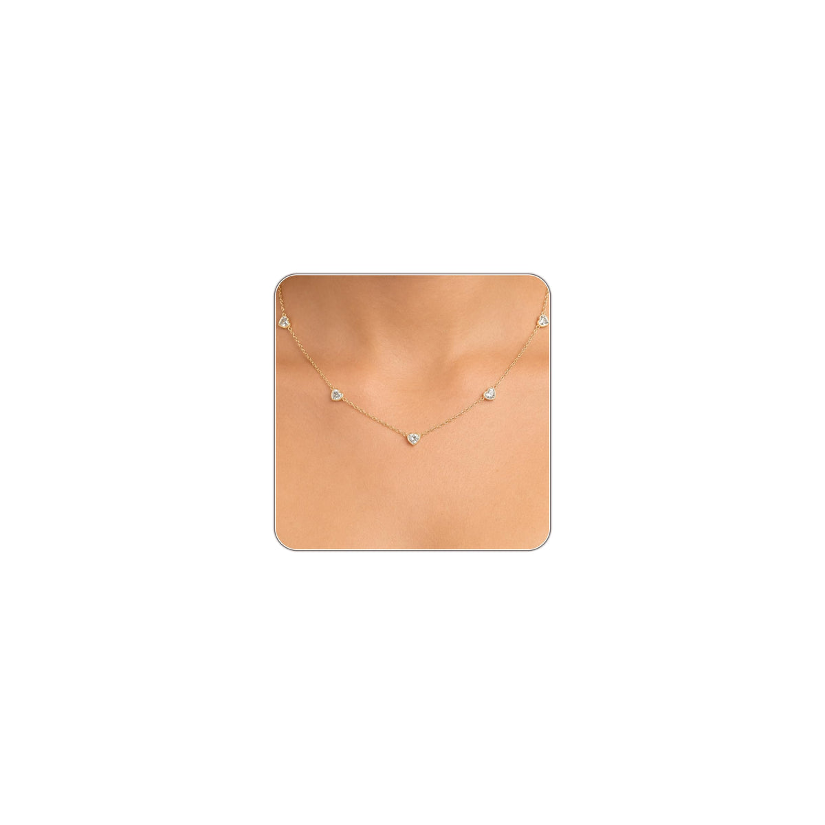 Dainty Silver Gold Necklaces for Women Cute Station Choker Simulated Diamond Necklace Simple Layering CZ Necklace Trendy Jewelry Gifts