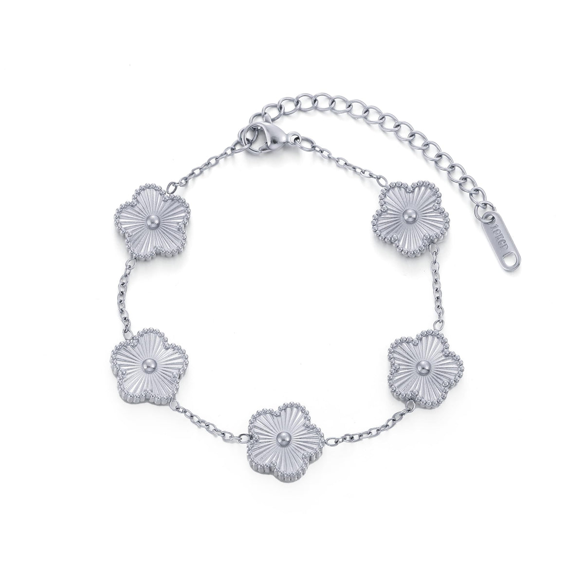 TICVSS Four Leaf Clover Bracelet for Women 18K Gold Plated Stainless Steel Lucky 4 Leaf Gold Link Bracelet Jewelry Gift for Women