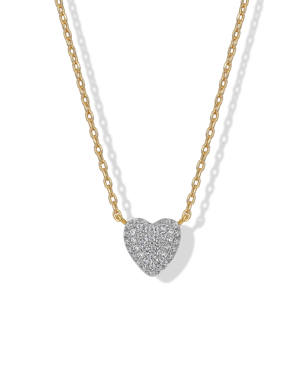PAVOI 14K Gold Plated Heart Necklaces for Women, Cubic Zirconia Pendant