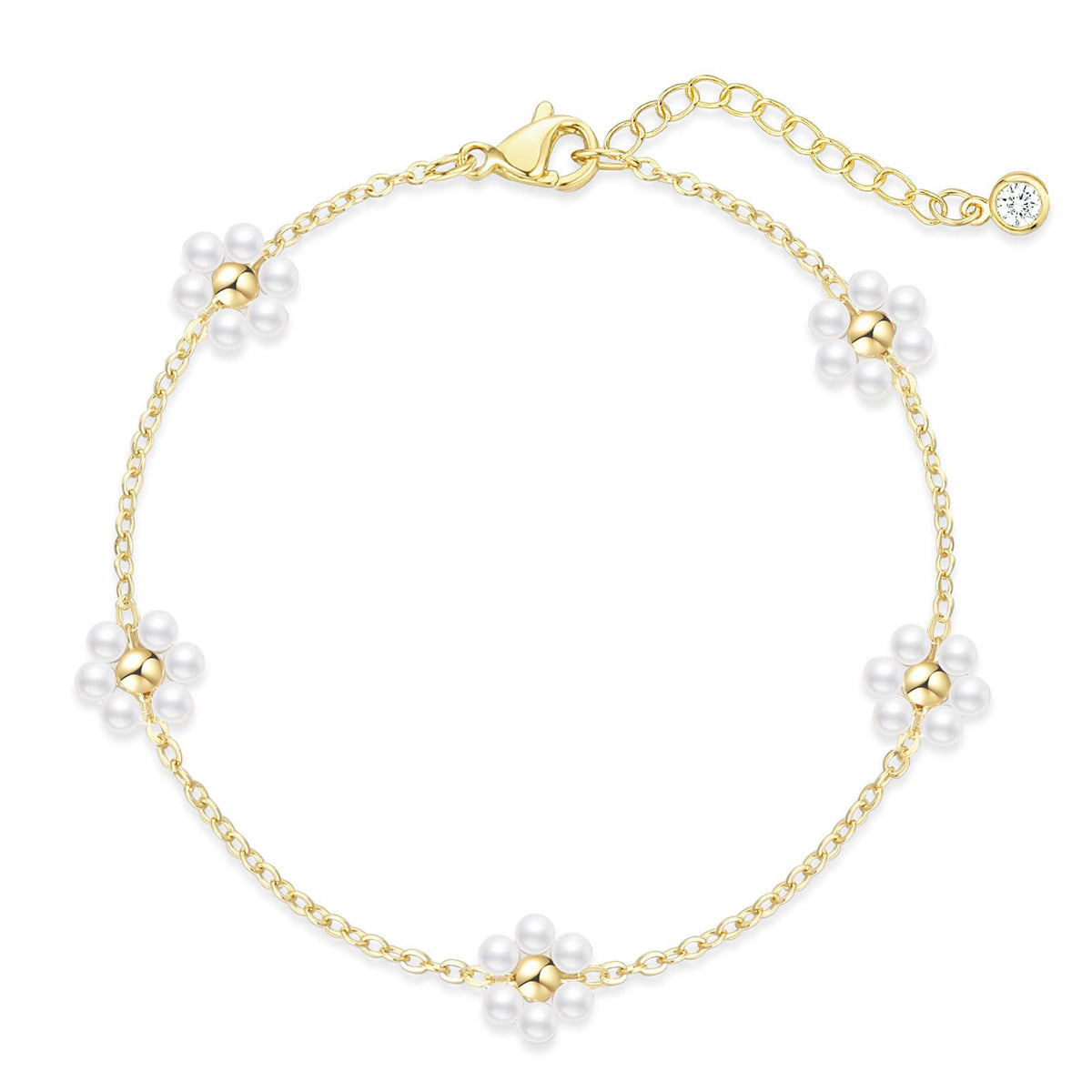 Gold Bracelets for Women Non Tarnish 14K Gold Plated Clover Bracelet