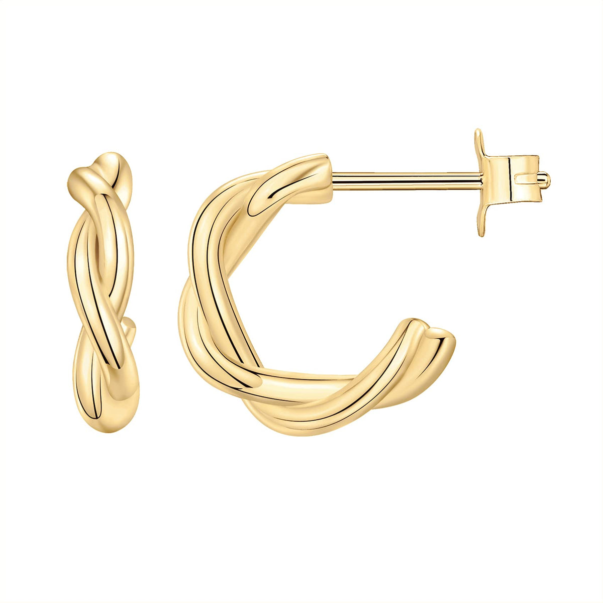 PAVOI 14K Gold Plated Chunky Huggie Earrings for Women, Small Hoop Earrings