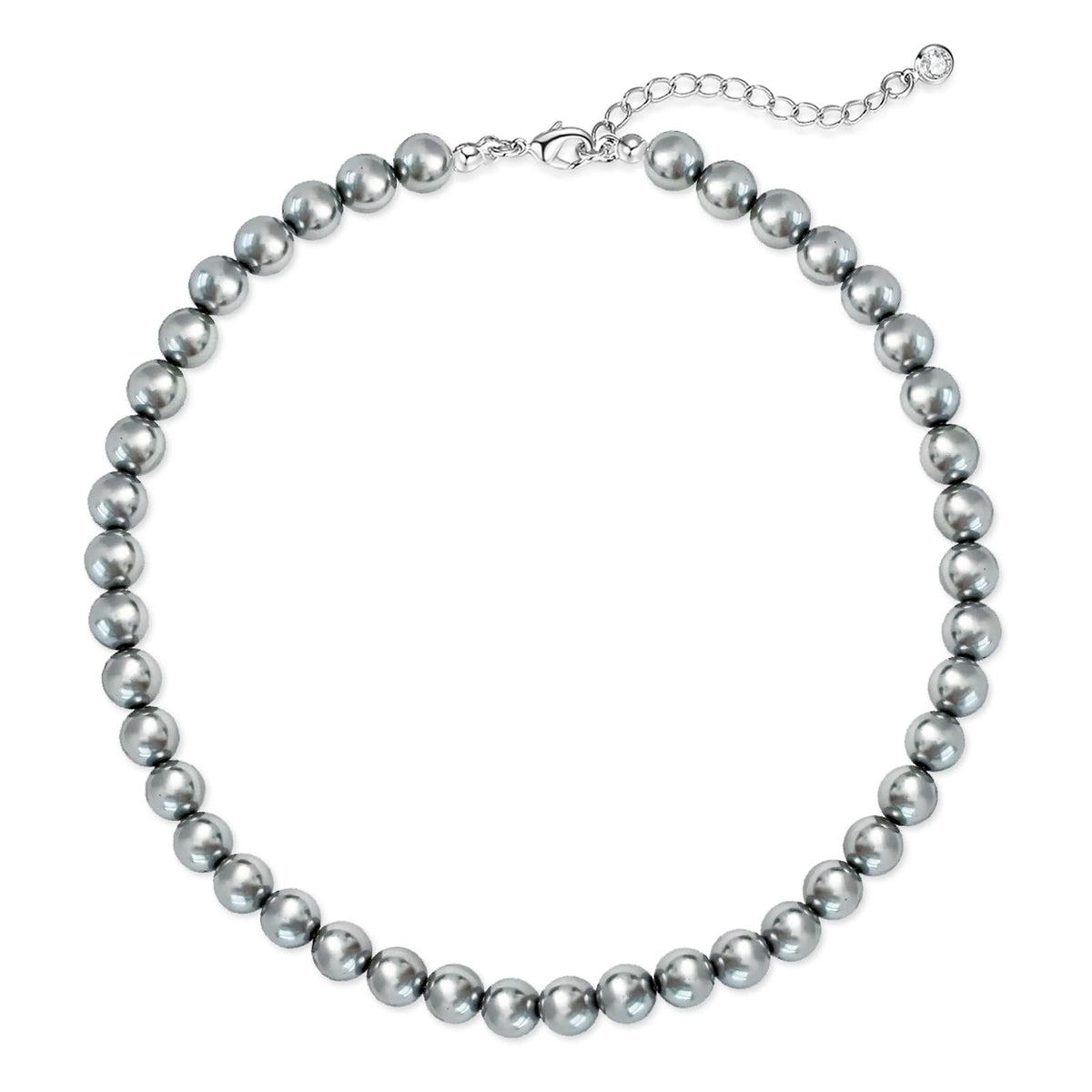 Zeffy Pearl Necklace 4MM/6MM/8MM Dainty Round Imitation Pearl Choker Necklace Wedding Pearl Necklace Delicate Jewelry for Women Simple Bridesmaid Jewelry Gifts