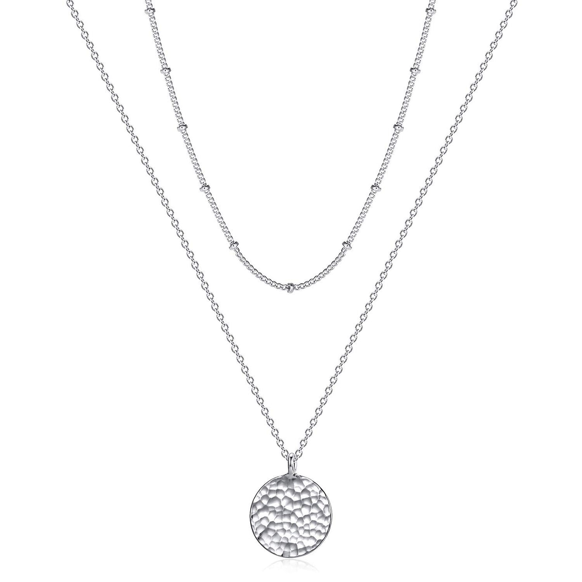 Fettero Pendant Necklace Gold Choker Layered Coin Open Karma Circle Full New Crescent Moon 14K Gold Plated Simple Dainty Necklaces for Women Jewelry Gift