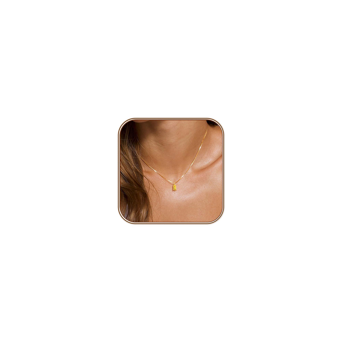 FUNEIA Dainty Gold Necklace for Women Trendy Birthstone Necklace Gifts
