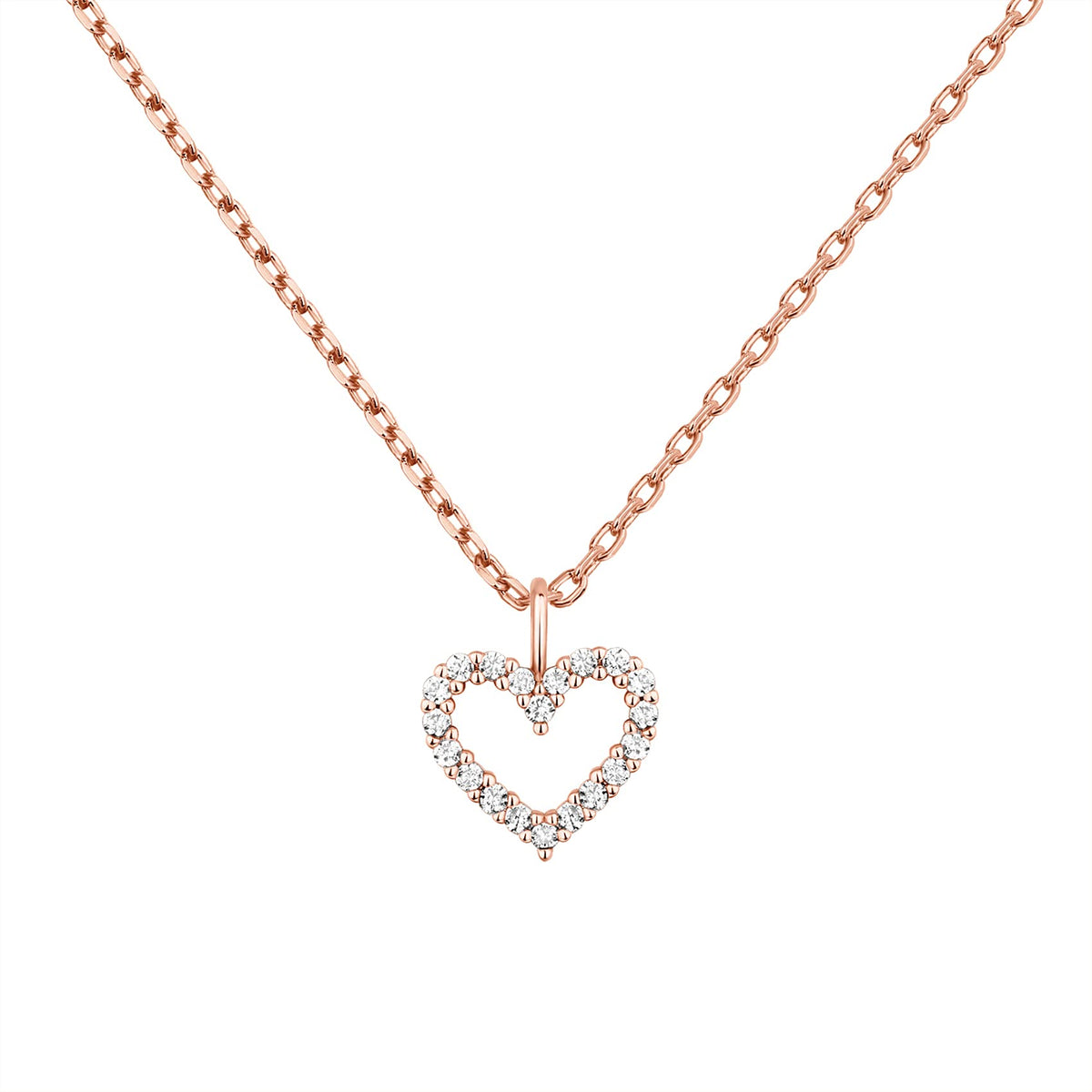 PAVOI 14K Gold Plated Heart Necklaces for Women, Cubic Zirconia Pendant
