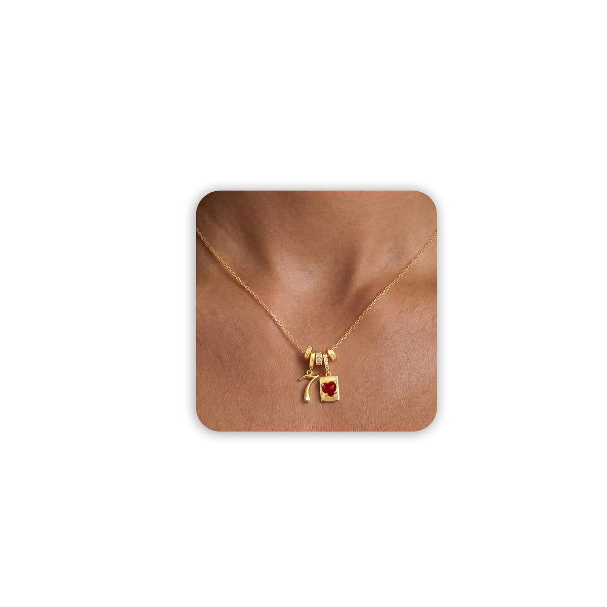 Freekiss Pendant Necklace for Women - Dainty 14K Plated Paperclip Choker