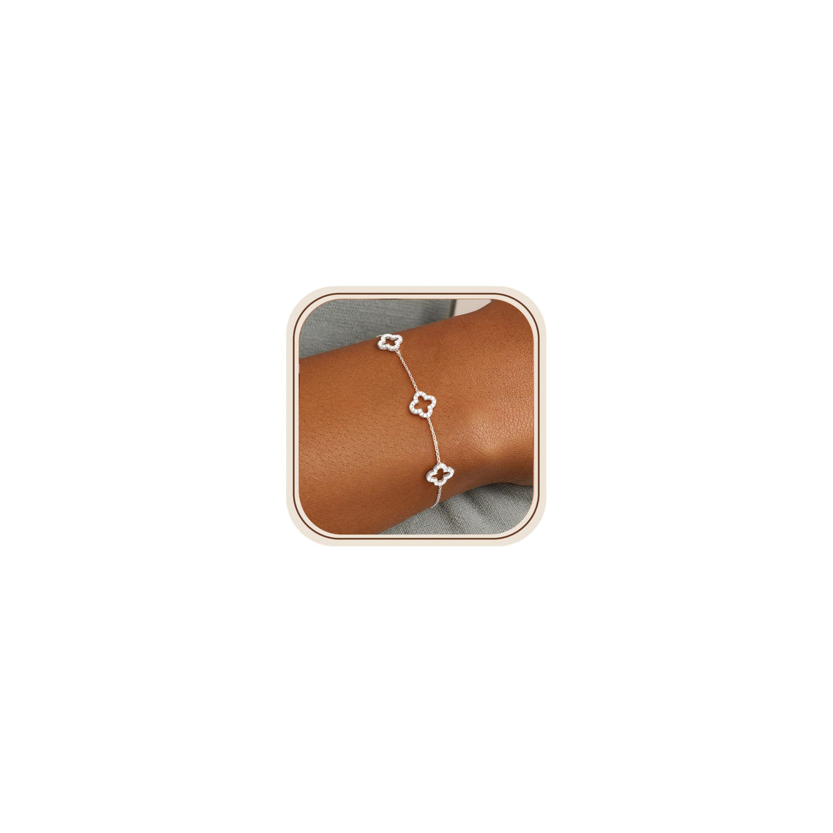 Gold Bracelets for Women Non Tarnish 14K Gold Plated Clover Bracelet